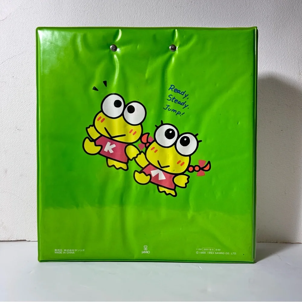 Vintage Sanrio Keroppi Keroleen Notebook Binder 1993 Green Frog Hello Kitty 90s